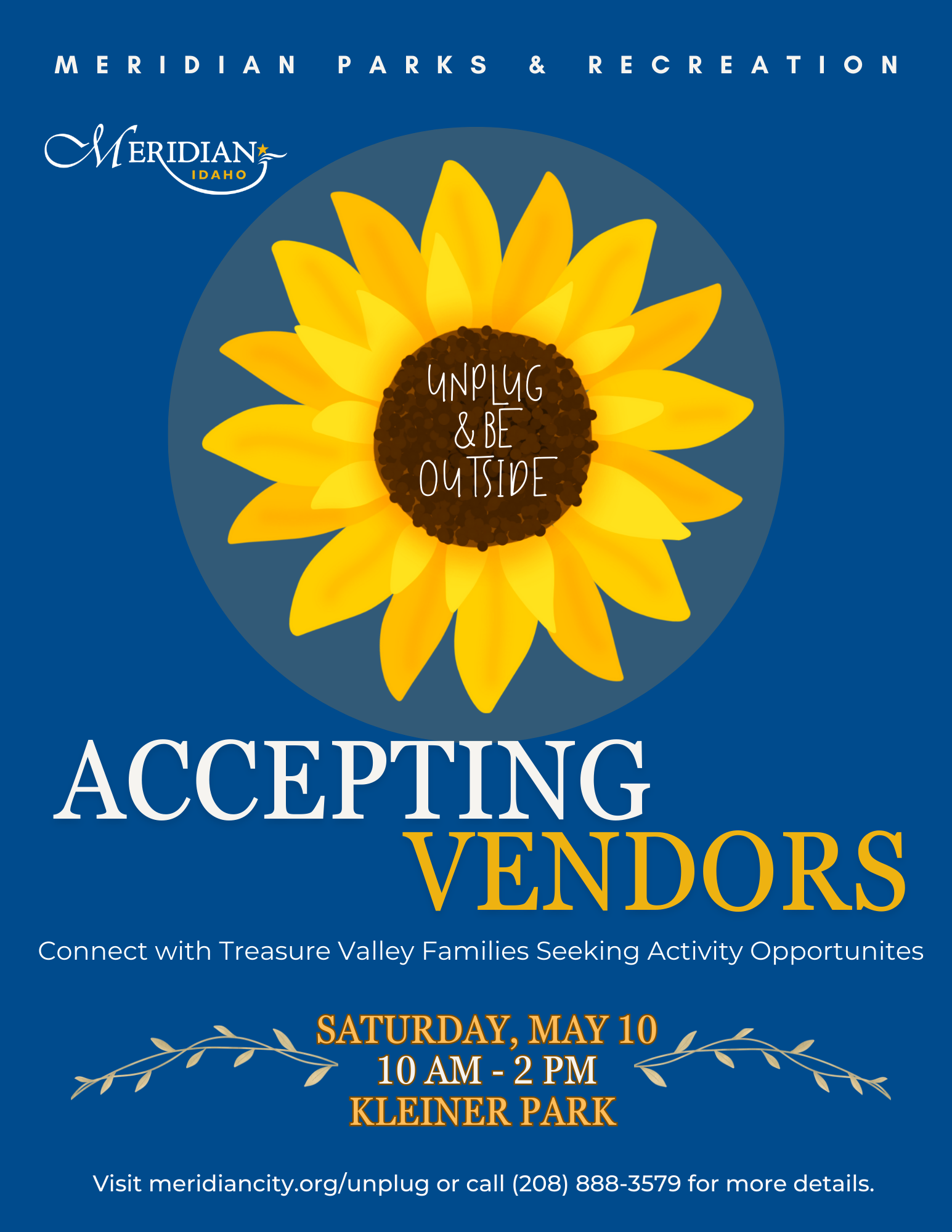 Accepting Vendors Flyer with Yellow Sunflower